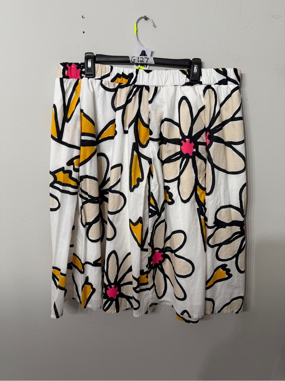 Women’s Lane Bryant 18/20 White Floral Cotton Midi Skirt Plus Size